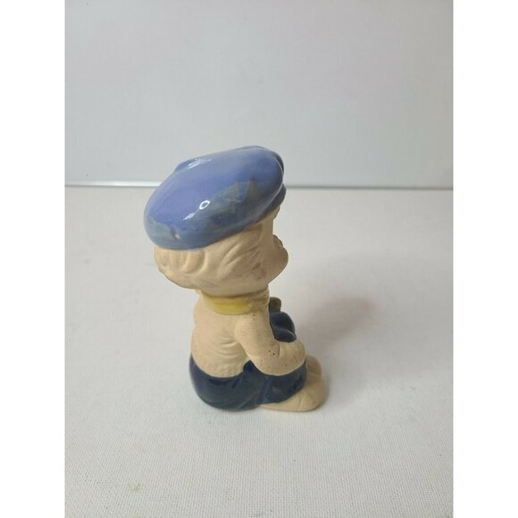 VINTAGE 70's Japan Stoneware Boy And His Dog Statue Figurine Display Decoration - Picture 7 of 10